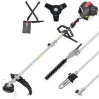 Benzinbetriebenes 4-in-1-Gartenwerkzeug für verschiedene Gartenarbeiten.