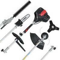 Benzinbetriebenes 4-in-1-Gartenwerkzeug für verschiedene Gartenarbeiten.