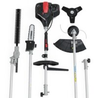 Benzinbetriebenes 4-in-1-Gartenwerkzeug für verschiedene Gartenarbeiten.