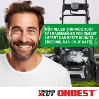 Leistungsstarker Benzin-Rasenmäher mit 6,5 PS und Mulchkit für eine effiziente Rasenpflege.