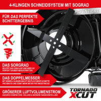 Leistungsstarker Benzin-Rasenmäher mit 6,5 PS und Mulchkit für eine effiziente Rasenpflege.