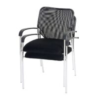 2er Set Besucherstuhl schwarz mit Textilbezug