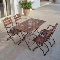 Biergarten-Set Bistroset Klapptisch Klappstuhl Akazie braun
