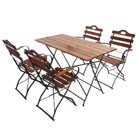 Biergarten-Set Bistroset Klapptisch Klappstuhl Akazie braun