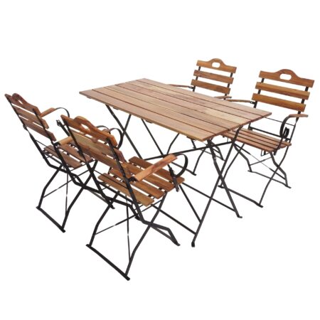 Biergarten-Set Bistroset Klapptisch Klappstuhl Akazie naturfarben