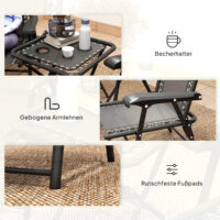 Bistro Set Garten klappbar wetterfest 3-teilig schwarz