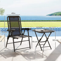 Bistro Set Garten klappbar wetterfest 3-teilig schwarz