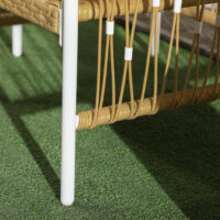 Bistro-Set Gartenmöbel Sitzgruppe Rattan 3-teilig gelb creme