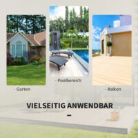 Graues Polyrattan Bistroset für Balkon oder Terrasse, bestehend aus einem Tisch und zwei Stühlen, ideal für gemütliche Stunden im Freien.