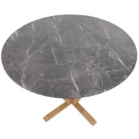 Bistrotisch Esstisch Massivholz HPL Laminat Ø92cm Marmoroptik