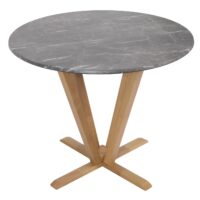 Bistrotisch Esstisch Massivholz HPL Laminat Ø92cm Marmoroptik