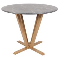 Bistrotisch Esstisch Massivholz HPL Laminat Ø92cm Marmoroptik