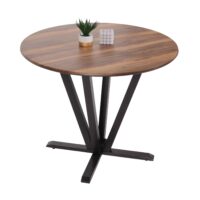 Bistrotisch Esstisch Massivholz HPL Laminat Ø92cm Sheesham-Optik