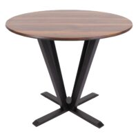 Bistrotisch Esstisch Massivholz HPL Laminat Ø92cm Sheesham-Optik