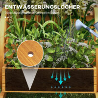 Blumenkasten im Wagenrad-Design, 61x62x57 cm, Material Teakholz.
