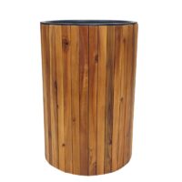 Runder Blumenkasten aus Akazienholz 50x34 cm Outdoor