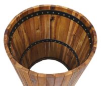 Runder Blumenkasten aus Akazienholz 50x34 cm Outdoor