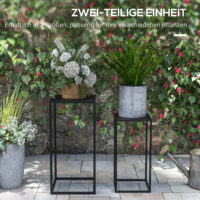 Blumenständer 2er Set skandinavisch modern Metall schwarz