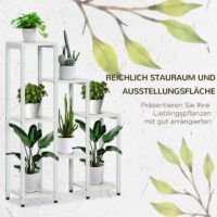Blumenständer mit 7 Ebenen für innen und aussen aus Stahl weiss