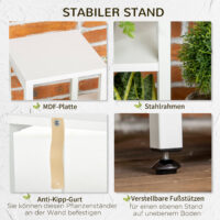 Blumenständer mit 7 Ebenen für innen und aussen aus Stahl weiss