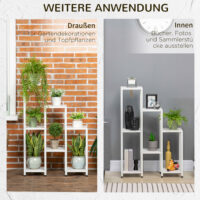 Blumenständer mit 7 Ebenen für innen und aussen aus Stahl weiss
