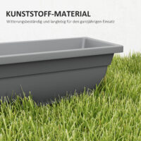 Blumentopf Set für Garten Balkon Terrasse aus Kunststoff grau