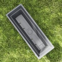 Blumentopf Set für Garten Balkon Terrasse aus Kunststoff grau