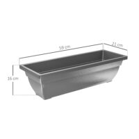 Blumentopf Set für Garten Balkon Terrasse aus Kunststoff grau