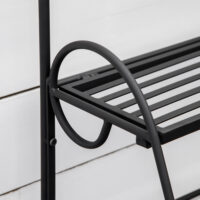 Blumentreppe 3-stufig aus Metall, platzsparend und dekorativ, Schwarz.