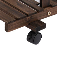Blumentreppe mit Rollen und 6 Ebenen aus Holz braun
