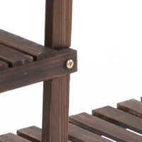 Blumentreppe mit Rollen und 6 Ebenen aus Holz braun