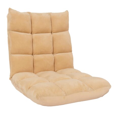 Bodensessel Relaxsessel Bodenkissen Klappsessel 6 Positionen Samt beige