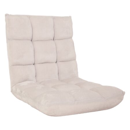 Bodensessel Relaxsessel Bodenkissen Klappsessel 6 Positionen Samt creme-grau