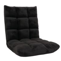 Bodensessel Relaxsessel Bodenkissen Klappsessel 6 Positionen Samt schwarz