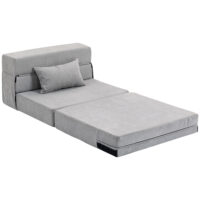 Bodensofa Schlafsofa klappbar aus Schaumstoff hellgrau