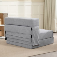 Bodensofa Schlafsofa klappbar aus Schaumstoff hellgrau