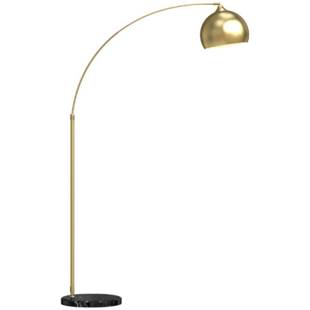 Bogenleuchte Stehlampe höhenverstellbar Marmoroptik Gold Schwarz