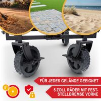 Faltbarer Bollerwagen mit 61 Liter Volumen in Schwarz für Outdoor und Garten.