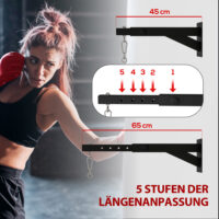 Boxsackhalterung Wandmontage längenverstellbar bis 60kg Stahl