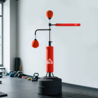 Boxsackständer für Boxtraining freistehend höhenverstellbar rot