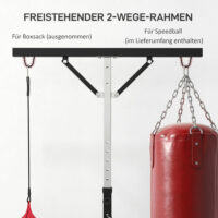 Boxsackständer mit Speedball höhenverstellbar aus Metall schwarz