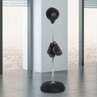 Boxset mit höhenverstellbarem Punchingball und Boxhandschuhen