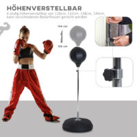 Boxset mit höhenverstellbarem Punchingball und Boxhandschuhen