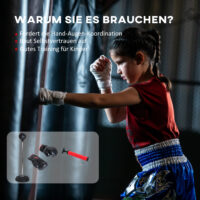 Boxset mit höhenverstellbarem Punchingball und Boxhandschuhen