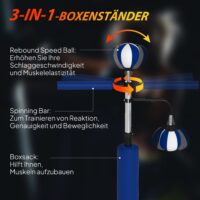 Boxstand mit Speedball und Kickpolster höhenverstellbar