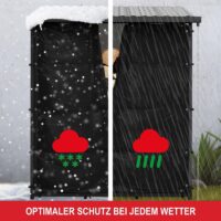 Wetterfestes Brennholzregal aus Metall, stabil und ideal zur Lagerung von Kaminholz im Freien.