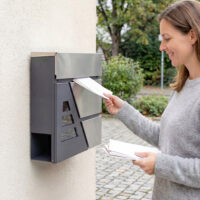Briefkasten wetterfest mit Zeitungshalter Schlüssel Wandmontage