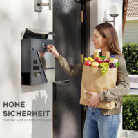 Briefkasten wetterfest mit Zeitungshalter Schlüssel Wandmontage