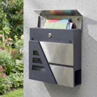 Briefkasten wetterfest mit Zeitungshalter Schlüssel Wandmontage
