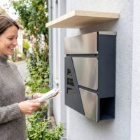 Briefkasten wetterfest mit Zeitungshalter Schlüssel Wandmontage